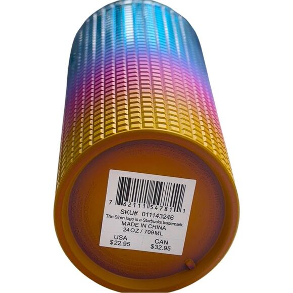 Starbucks NWT Gradient Grid Cold Cup - Pride 2023 Tim Singleton - 24 oz 709 ml - Picture 7 of 13